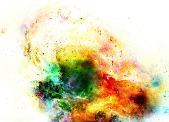 Poster - Cosmic space and stars, color cosmic abstract background. Fire effect in space.