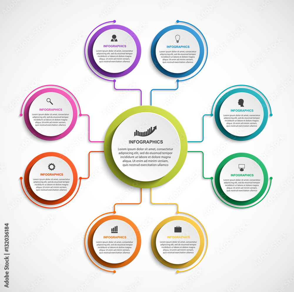 Infographic design organization chart template. Stock Vector | Adobe Stock
