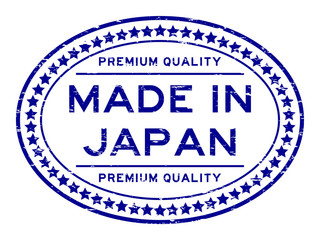 Wall Mural - Grunge blue premium quality made in Japan with start icon oval r