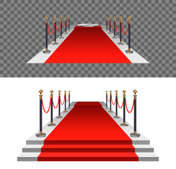 Red carpet with gold stanchions.