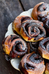 Wall Mural - sweet rolls with cinnamon and chocolate