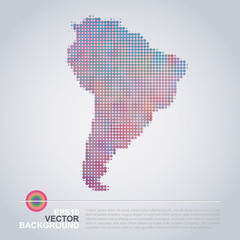 Wall Mural - dotted map design - colorful south america map