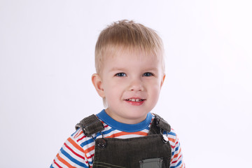 little boy on white background