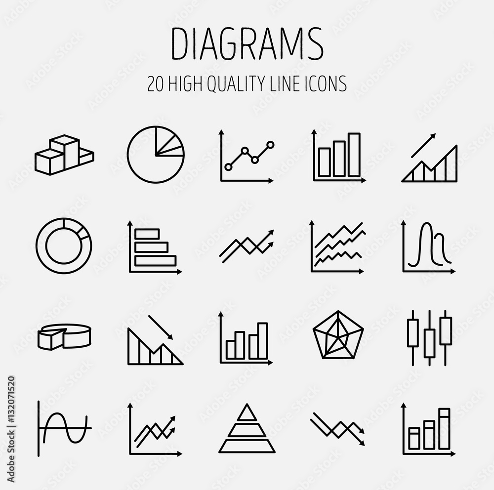 Simple Graph As Reference Simple Set of Diagram and Graph Stock Vector | Adobe Stock