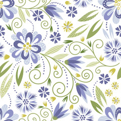 Poster - Seamless floral pattern.