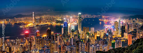 Plakat Nocny widok z Hongkongu