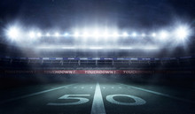 Football Stadium 3D In Lights At Night Render