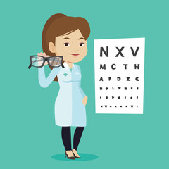 Sticker - Professional ophthalmologist holding eyeglasses.