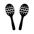 Maracas, rumba shakers or shac-shacs musical instrument flat icon for music apps and websites