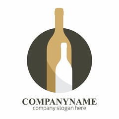 Wine Bottle logo icon vector template