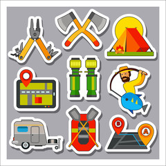 Canvas Print - Camping Icon Set