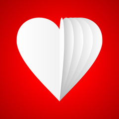 Poster - Valentines vector greeting card with white heart - abstract background in eps 10.