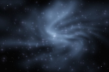stylized galaxy in space. stars, nebula, light in astronomy abstract background