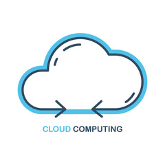 Poster - Cloud Computing icon. Flat design vector illustration.