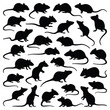 Rat and mouse collection - silhouette illustration