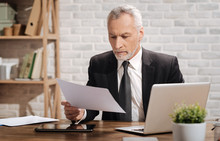 Attractive Professional Businessman Reading Document