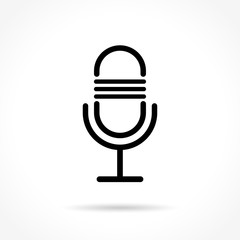 Poster - microphone thin line icon