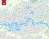 Fototapeta Mapy - vector map of Rotterdam, Netherlands. City plan Rotterdam