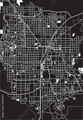 Fotografía Black - white vector map of Las Vegas, USA.
