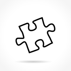 Poster - jigsaw puzzle thin line icon