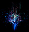 © monsitj - digital tree on technology background illustration