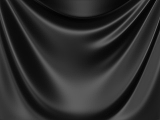 Elegant black silk fabric cloth luxury background