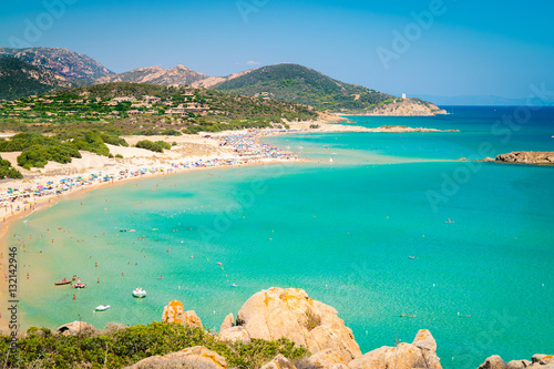 Fotografia  Panorama of Chia coast, Sardinia, Italy.