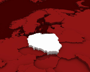 poland map 3D illustration