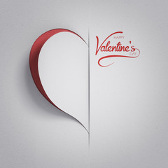 Wall Mural - paper heart - valentine's day - 3d romantic card / background ( love , valentine )
