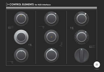 set of control elements or audio equipment for web and app
