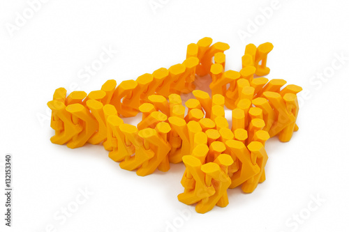 Stampa su Tela Orange Chain Shaped Object Printed With 3D Printer