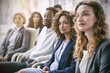 © vectorfusionart - Focused business people during meeting