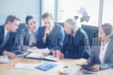 Poster - Composite image of business interface with graphs and data