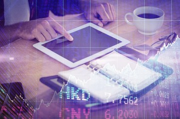 Poster - Composite image of stocks and shares