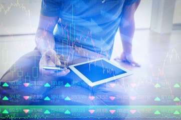 Poster - Composite image of stocks and shares