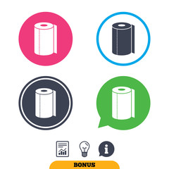 Poster - Paper towel sign icon. Kitchen roll symbol.