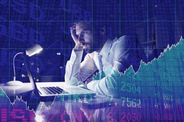 Poster - Composite image of stocks and shares