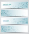 © ABCDESIGN - Set of modern scientific banners. Molecule structure DNA and neurons. Abstract background. Medicine, science, technology, business, website templates. Scalable vector graphics.