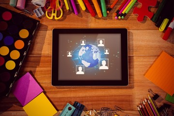 Poster - Composite image of global technology background