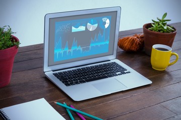 Fototapete - Composite image of data interface