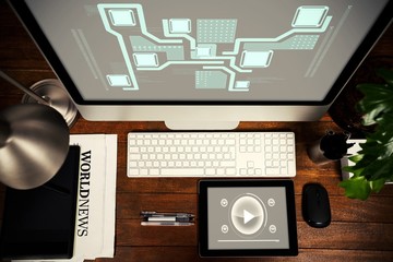 Fototapete - Composite image of technology interface 