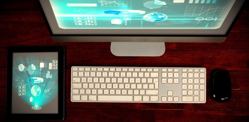 Poster - Composite image of global technology background