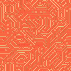 Poster - Computer circuit board. Seamless pattern.