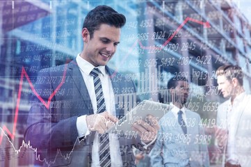 Poster - Composite image of stocks and shares
