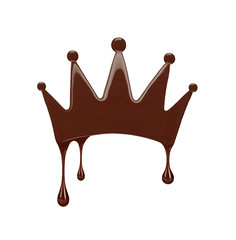 Canvas Print - crown made of melted chocolate isolated on white background