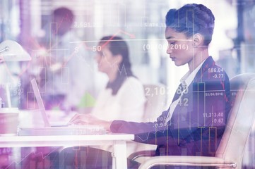 Poster - Composite image of stocks and shares