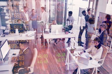 Poster - Composite image of stocks and shares