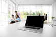 © Africa Studio - Business training concept. Laptop on white office table