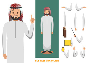 Wall Mural - arab business character design