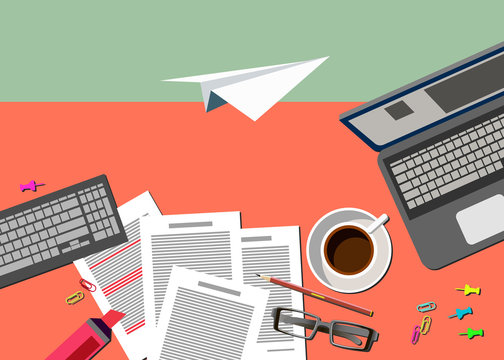 business computer vector desk icon office work